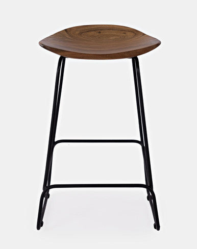 Nature's Edge Solid Acacia Counter Height Backless Stools - Set of 2