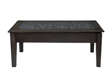 Ornate 48" Lift Top Coffee Table with Mosaic Tile Inlay