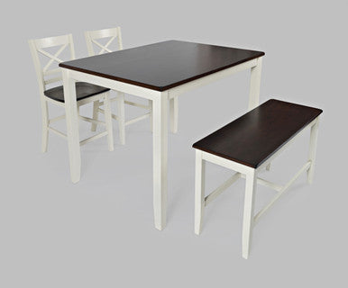 Cedar Cove Farmhouse 4 Pc Counter Height White Dining Set