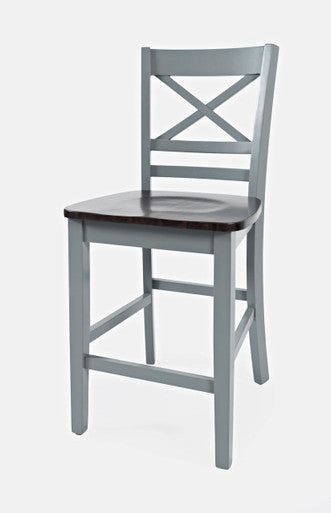 Cedar Cove Solid Acacia 4-Pc Counter Height Grey Dining Set