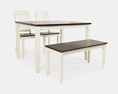 Poppy Drive 4-Piece Solid Wood Off-White Dining Set