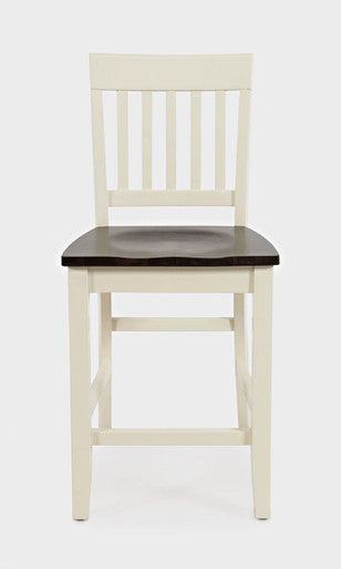 Poppy Drive Farmhouse 4-Piece White Counter Height Dining Set