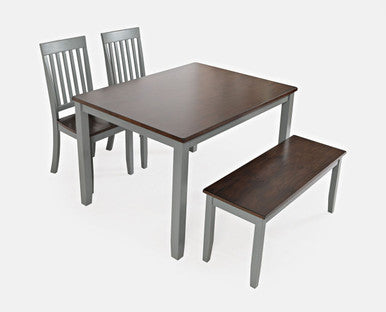 Poppy Drive 4-Piece Solid Wood Grey Dining Set