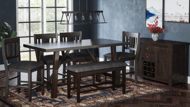 Country Side 72" Counter Solid Wood Trestle Dining Table