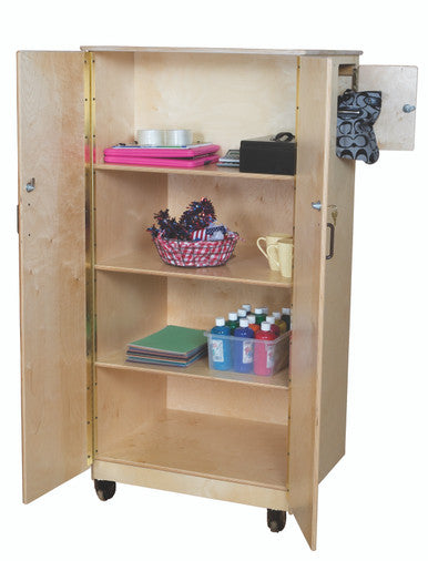 Wood Designs Mobile Storage Cabinet With Hidden Compartment Fully Assembled