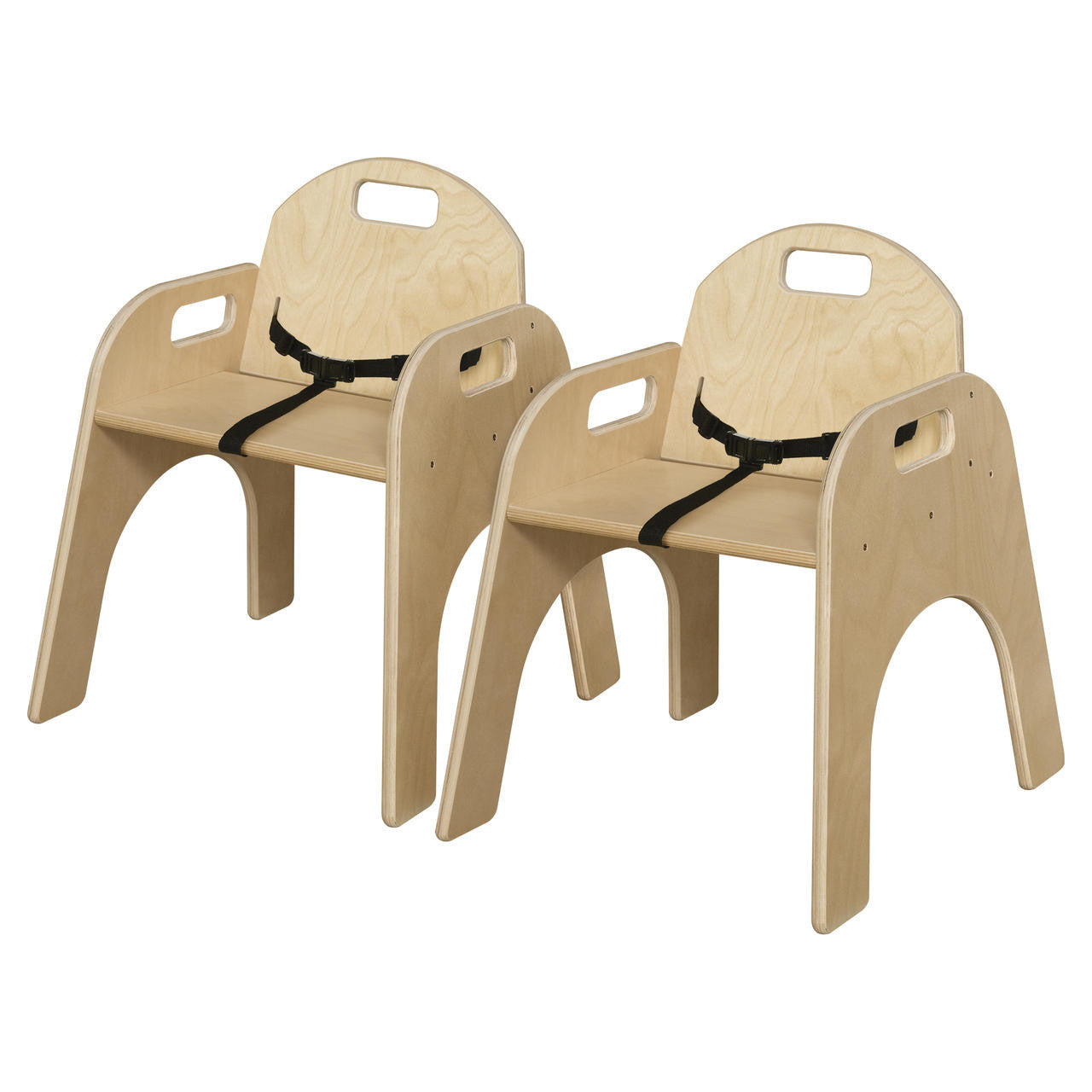 Wood Designs Kids Wooden Feeding chair with Belt Strap, Set of 2