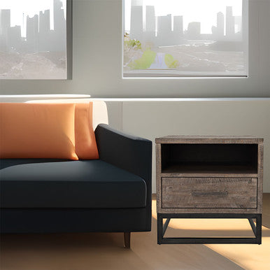 Meridian Distressed Solid Wood End Table