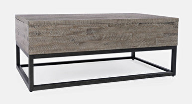 Meridian Distressed Solid Wood Lift-Top Coffee Table