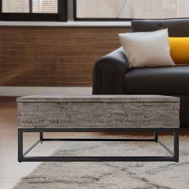 Meridian Distressed Solid Wood Lift-Top Coffee Table