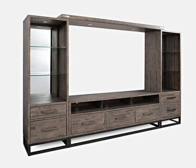 Meridian Distressed Solid Wood Pier Bookcase