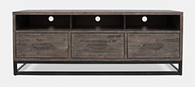 Meridian Distressed Solid Wood Media Unit TV Stand