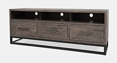 Meridian Distressed Solid Wood Media Unit TV Stand