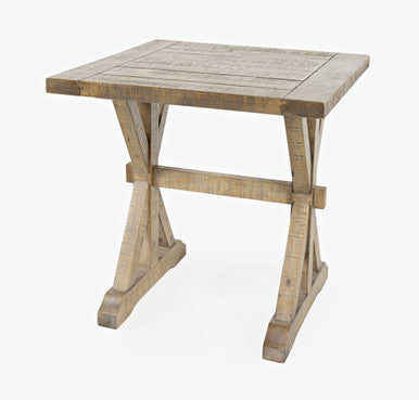 Cedar Circle Modern Distressed Solid Wood Trestle End Table