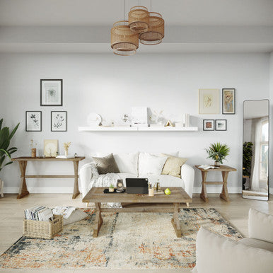 Cedar Circle Modern Rustic Solid Wood Coffee Table