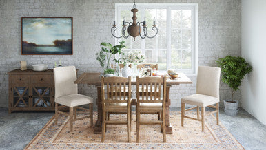 Cedar Circle 7-Piece Counter Height Dining Set with Upholstered Chairs