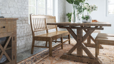 Cedar Circle Modern Rustic Solid Wood Slat-back Dining Bench