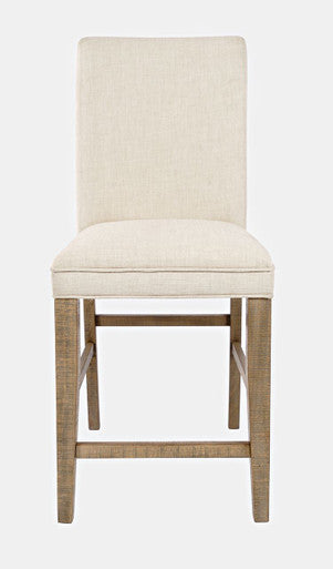 Carly Way Modern Solid Wood Upholstered Parsons Stool - Set of 2