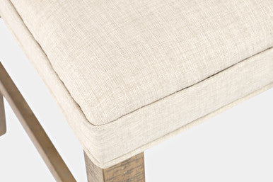 Carly Way Modern Solid Wood Upholstered Parsons Stool - Set of 2