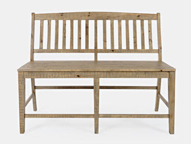 Cedar Circle Solid Wood Slat-Back Counter Height Bench