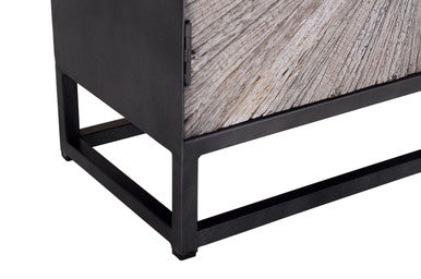 Reclaimed Solid Wood Divine Terrains 2 Door Accent Cabinet, Grey Wash