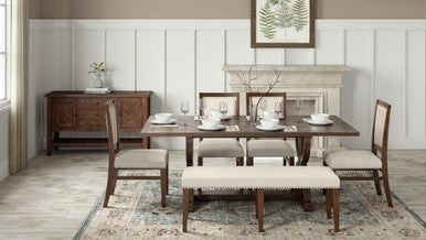 Vista Transitional Herringbone Distressed Acacia Buffet Server