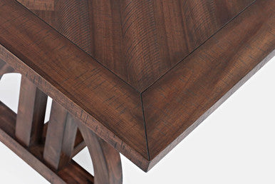 Vista Transitional Herringbone 78" Oak Distressed Dining Table