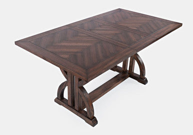 Vista Transitional Herringbone 78" Oak Distressed Dining Table
