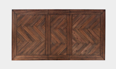 Vista Transitional Herringbone 78" Oak Distressed Dining Table