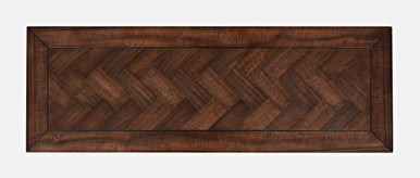 Vista Transitional Herringbone Distressed Acacia Sofa Table