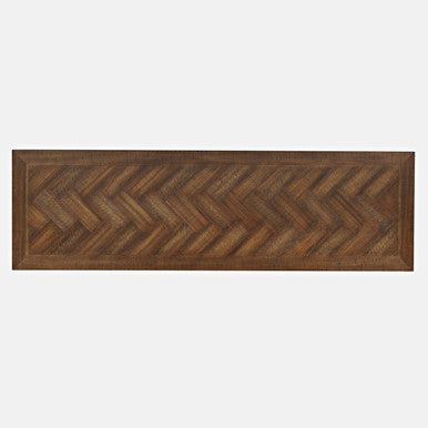 Vista Modern 60" Chevron Fireplace Storage Console TV Stand, Dark Brown