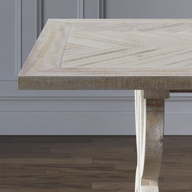 Vista Transitional Herringbone 78" Ash Distressed Dining Table
