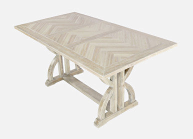 Vista Transitional Herringbone 78" Ash Distressed Dining Table