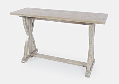 Vista Transitional Herringbone Distressed Acacia Sofa Table