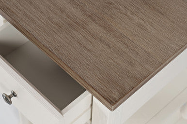 Country Farmhouse USB Charging Desk with 1 Drawer and Shelves