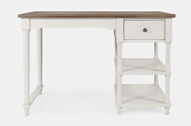 Country Farmhouse USB Charging Desk with 1 Drawer and Shelves