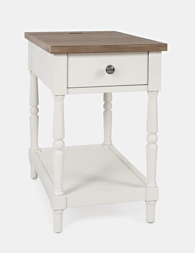 Orchard Country Farmhouse USB Charging Chair Side Table