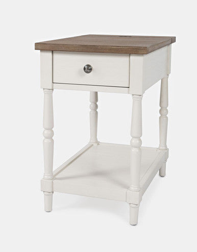 Orchard Country Farmhouse USB Charging Chair Side Table