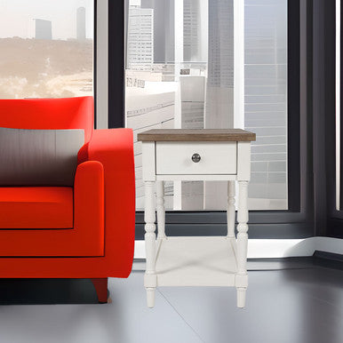 Orchard Country Farmhouse USB Charging Chair Side Table