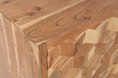 Lattice 43" Modern Abstract Cube Style Accent Cabinet