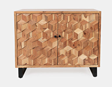 Lattice 43" Modern Abstract Cube Style Accent Cabinet