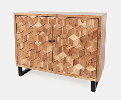 Lattice 43" Modern Abstract Cube Style Accent Cabinet
