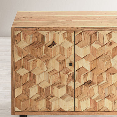 Geometrix 63" Modern Abstract Cube Accent Cabinet