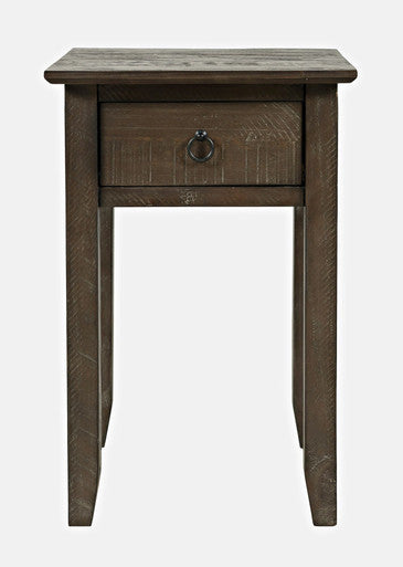 Jason Farmhouse Distressed Solid Wood End Table with Drawer