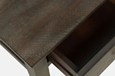Jason Farmhouse Distressed Solid Wood End Table with Drawer
