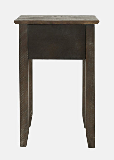 Jason Farmhouse Distressed Solid Wood End Table with Drawer