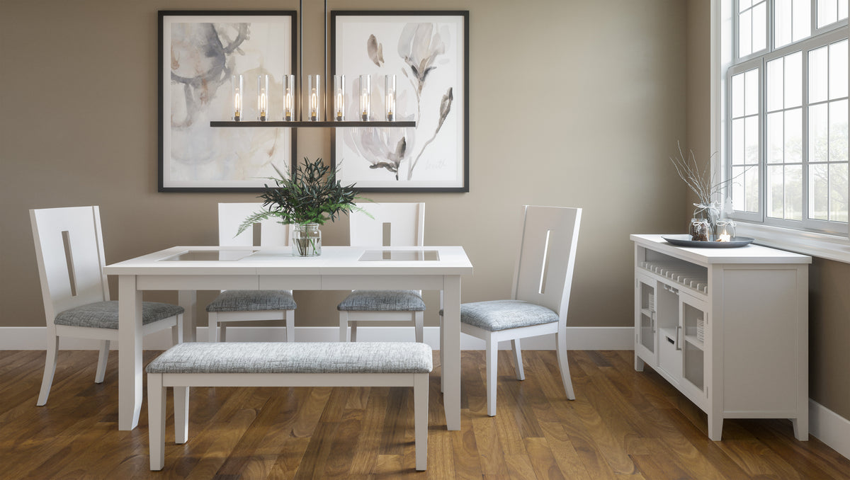 45" Upholstered Dining Bench – Solid Acacia Wood