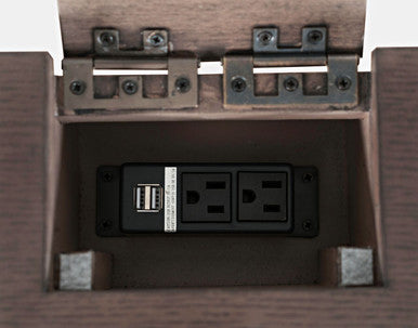 Compact Desk with Built-In USB Ports and Power Outlets