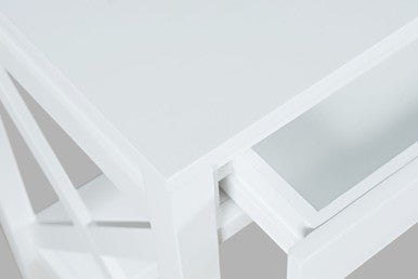 Compact Desk with Built-In USB Ports and Power Outlets