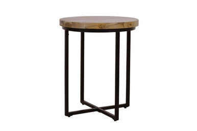 Amos Solid Wood Modern 20" Round End Table