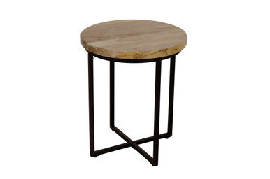 Amos Solid Wood Modern 20" Round End Table